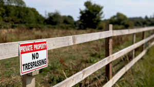 Fence with No Trespassing sign