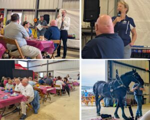 Four photos of Sen. Hutchinson at a fair